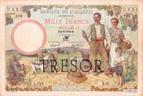 France [#112, VF] 1000 francs Algérie surchargé "Trésor" Type 1943