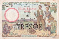 France [#112, F+] 1000 francs Algérie surchargé "Trésor" Type 1943