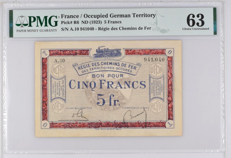 France, 5 francs RCFTO Type 1923, P.R6a, RPR-61, A.10 941.040, 1923, 106 exempla...
