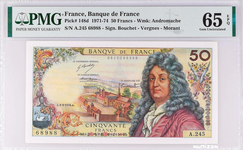 France, 50 francs Type 1962 Racine, P.148d, F.64.27, A.245 68988, 5-9-1974, Prem...