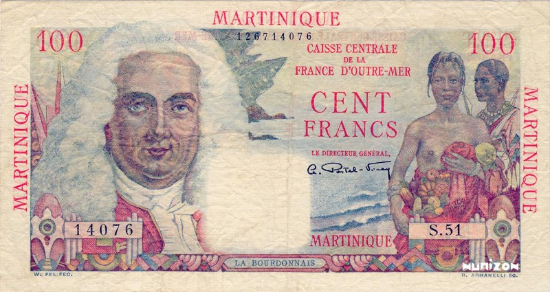Martinique, 100 francs La Bourdonnais Type 1946, P.31, K338, CCFO B9a, S.51 1407...