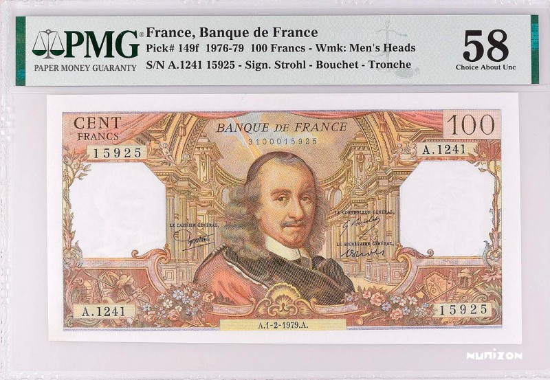 France, 100 Francs Type 1964 Corneille, P.149f, F.65.65, A.1241 15925, 01-02-197...