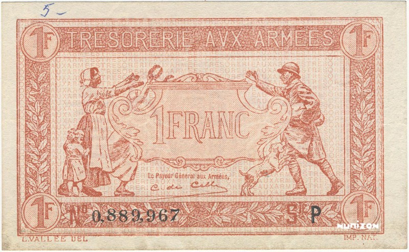 France, 50 centimes Trésorerie aux armées Type 1919, P.M4, #V.F04.03, P 0,889,96...