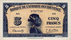 French West Africa [#28, UNC] 5 francs Type 1942