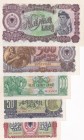 Albania, 10-50-100-500-1.000 Leke, 1957, UNC, p28, p29, p30, p31, p32, (Total 5 banknotes)
Estimate: USD 50-100