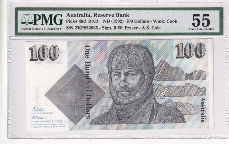 Australia, 100 Dollars, 1992, AUNC, p48d
PMG 55
Estimate: USD 200-400