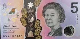 Australia, 5 Dollars, 2016, UNC, p62
Queen Elizabeth II portrait, Polymer plastic banknote
Estimate: USD 10-20