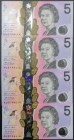 Australia, 5 Dollars, 2016, UNC, p62, (Total 4 banknotes)
Queen Elizabeth II portrait, Polymer plastic banknote
Estimate: USD 40-80
