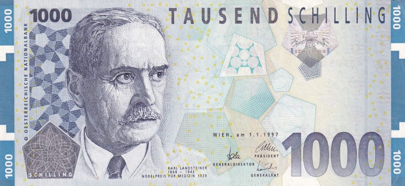 Austria, 1.000 Schilling, 1997, XF, p155
Estimate: USD 50-100