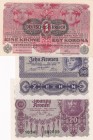 Austria, 1-10-20 Kronen, 1919/1922, UNC, p49; p75; p76, (Total 3 banknotes)
Estimate: USD 15-30
