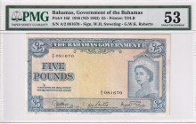 Bahamas, 5 Pounds, 1936, AUNC, p16d
PMG 53
Estimate: USD 1000-2000