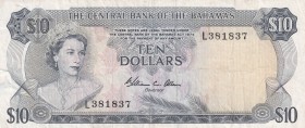 Bahamas, 10 Dollars, 1974, VF(+), p38b
Queen Elizabeth II. Potrait
Estimate: USD 100-200