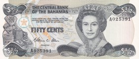 Bahamas, 1/2 Dollar, 1984, UNC, p42a
Queen Elizabeth II. Potrait
Estimate: USD 10-20