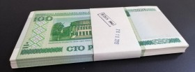 Belarus, 100 Rublei, 2000, UNC, p26, BUNDLE
(Total 100 consecutive banknotes)
Estimate: USD 25-50