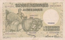Belgium, 50 Francs-10 Belgas, 1947, VF, p106
There is opening on the middle lower curb
Estimate: USD 15-30