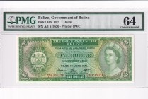 Belize, 1 Dollar, 1975, UNC, p33b
PMG 64
Estimate: USD 75-150