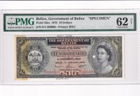 Belize, 10 Dollars, 1976, UNC, p36cs
PMG 62 NET
Estimate: USD 550-1100