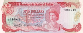 Belize, 5 Dollars, 1980, UNC, p39a
Queen Elizabeth II. Potrait
Estimate: USD 100-200