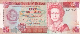 Belize, 5 Dollars, 1990, UNC, p53a
Queen Elizabeth II. Potrait
Estimate: USD 30-60