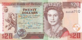 Belize, 20 Dollars, 2017, UNC, p69f
Queen Elizabeth II. Potrait
Estimate: USD 25-50