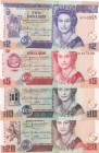Belize, 2-5-10-20 Dollars, 2007, UNC, p66; p67; p68; p69, (Total 4 Banknote)
Queen Elizabeth II. Potrait
Estimate: USD 50-100