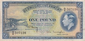 Bermuda, 1 Pound, 1937, VF(-), p11b
There are stains, ruptures and openings in the curb
Estimate: USD 75-150