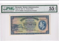 Bermuda, 1 Pound, 1947, AUNC, p16
PMG 55 EPQ
Estimate: USD 600-1200