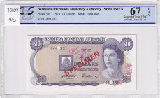 Bermuda, 10 Dollars, 1978, UNC, p30s, SPECIMEN
PCGS 67 OPQ
Estimate: USD 150-300