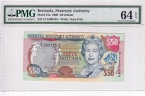 Bermuda, 50 Dollars, 2000, UNC, p54a
PMG 64 EPQ
Estimate: USD 100-200