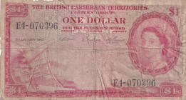 British Caribbean Territories, 1 Dollar, 1962, POOR, p7c
Queen Elizabeth II. Potrait
Estimate: USD 15-30