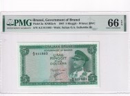 Brunei, 5 Ringgit, 1967, UNC, p2a
PMG 66 EPQ
Estimate: USD 75-150