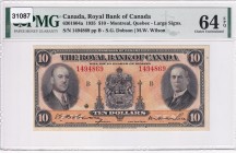 Canada, 10 Dollars, 1935, UNC,
PMG 64 EPQ
Estimate: USD 400-800