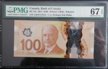 Canada, 100 Dollars, 2011, UNC, p73c
PMG 67 EPQ, High Condition, Commemorative
Estimate: USD 100-200