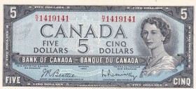 Canada, 5 Dollars, 1961/1972, AUNC, p77b
Queen Elizabeth II. Potrait
Estimate: USD 25-50