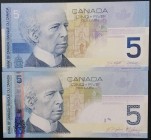 Canada, 5 Dollars, 2001/2010, UNC, p101a; p101Ad, (Total 2 banknotes)
Estimate: USD 20-40