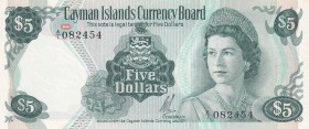 Cayman Islands, 5 Dollars, 1972, UNC, p2a
Queen Elizabeth II. Potrait
Estimate: USD 100-200