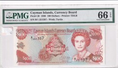 Cayman Islands, 100 Dollars, 1996, UNC, p20
PMG 66 EPQ, Queen Elizabeth II. Potrait
Estimate: USD 250-500