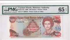 Cayman Islands, 100 Dollars, 2006, UNC, p37a
PMG 65 EPQ
Estimate: USD 250-300