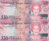Cayman Islands, 10 Dollars, 2010, UNC, p40a, (Total 2 consecutive banknotes)
Estimate: USD 30-60