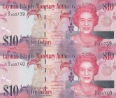 Cayman Islands, 10 Dollars, 2014, UNC, p40b, (Total 2 consecutive banknotes)
Low Serial Number
Estimate: USD 50-100