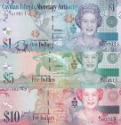 Cayman Islands, 1-5-10 Dollars, 2010, UNC, p38; p39; p40, (Total 3 banknotes)
Queen Elizabeth II. Potrait
Estimate: USD 25-50