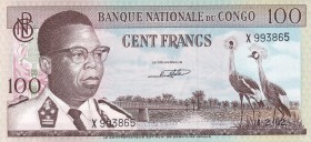 Congo Democratic Republic, 100 Francs, 1962, UNC, p6
There's a crush in the middle
Estimate: USD 25-50