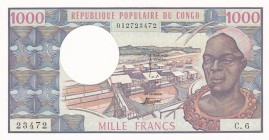 Congo Republic, 1.000 Francs, 1978, UNC, p3c
There is a fracture in the lower right corner
Estimate: USD 100-200