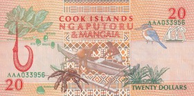 Cook Islands, 20 Dollars, 1992, UNC, p9
Estimate: USD 20-40
