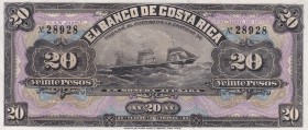 Costa Rica, 20 Pesos, 1899, UNC, pS165, REMAINDER
Two holes are covered
Estimate: USD 75-150