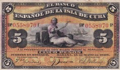 Cuba, 5 Pesos, 1896, XF, p48s, SPECIMEN
Estimate: USD 10-20