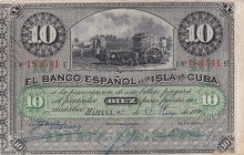 Cuba, 10 Pesos, 1896, AUNC(-), p49
Estimate: USD 15-30