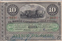 Cuba, 10 Pesos, 1896, XF(-), p49
Estimate: USD 15-30