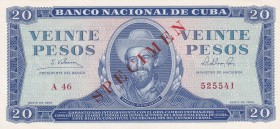 Cuba, 20 Pesos, 1965, UNC, p97s, SPECIMEN
Estimate: USD 15-30