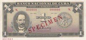 Cuba, 1 Peso, 1975, UNC, p106s, SPECIMEN
Estimate: USD 150-300